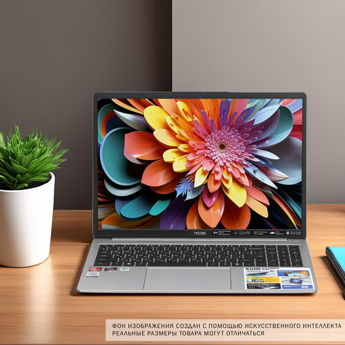 Купить 16" Ноутбук Tecno Megabook K16S серебристый  5483447. Характеристики, отзывы и цены в Донецке