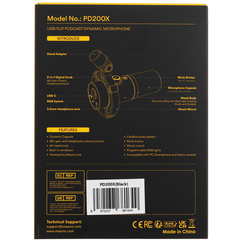 Купить Микрофон Maono PD200X черный  5415169. Характеристики, отзывы и цены в Донецке