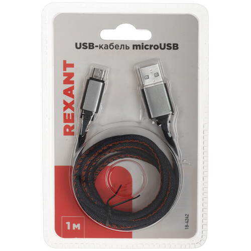 Купить Кабель круглый REXANT micro USB - USB 2.0 Type-A синий 1 м  5479546. Характеристики, отзывы и цены в Донецке