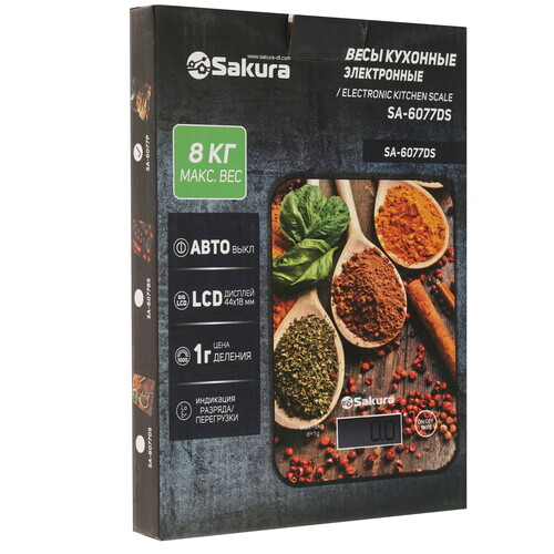 Купить Кухонные весы SAKURA SA-6077P разноцветный  9208648. Характеристики, отзывы и цены в Донецке