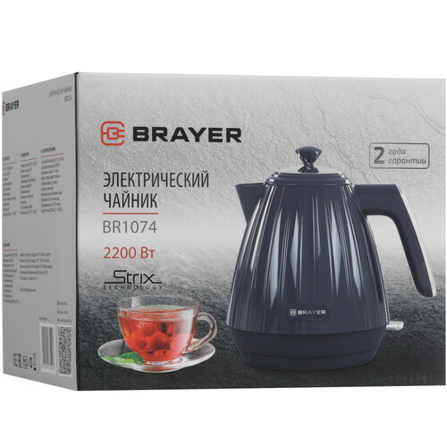 Купить Электрочайник Brayer BR1074 черный  9067828. Характеристики, отзывы и цены в Донецке