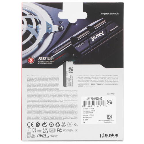 Купить 2000 ГБ M.2 NVMe накопитель Kingston FURY Renegade [SFYRDK/2000G]  5092103. Характеристики, отзывы и цены в Донецке