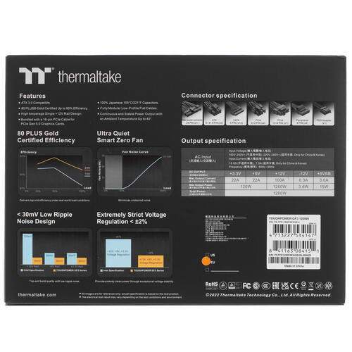 Купить Блок питания Thermaltake Toughpower GF3 1200W  5040359. Характеристики, отзывы и цены в Донецке