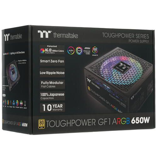Купить Блок питания Thermaltake Toughpower GF1 ARGB 650W  1398481. Характеристики, отзывы и цены в Донецке