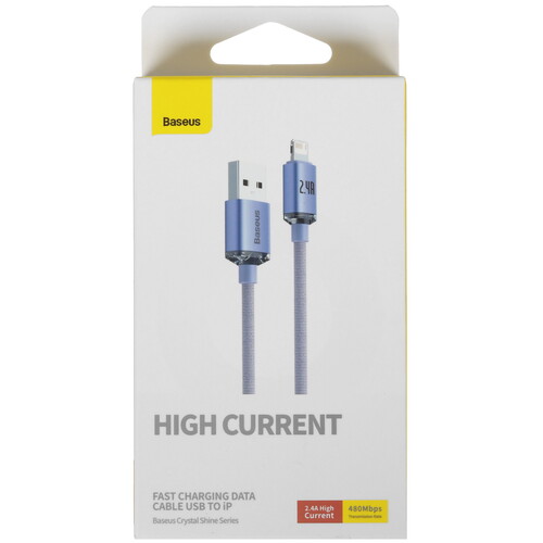 Купить Кабель круглый Baseus Lightning 8-pin - USB 2.0 Type-A фиолетовый 2 м  9167055. Характеристики, отзывы и цены в Донецке