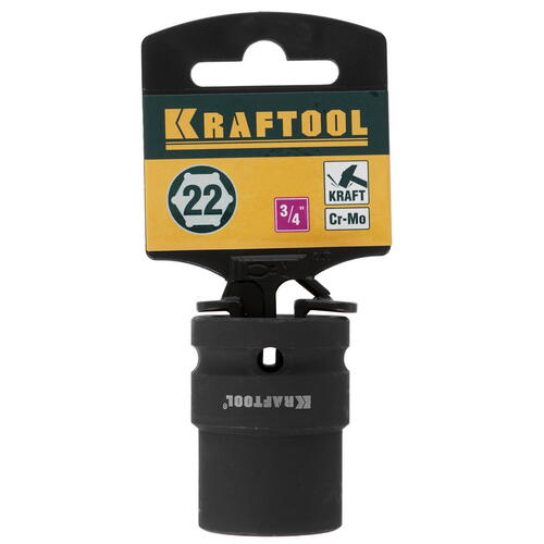 Купить Торцовая головка KRAFTOOL INDUSTRIE QUALITAT ударная (3/4), FLANK, Cr-Mo, фосфатированная, 22 мм  9012650. Характеристики, отзывы и цены в Донецке