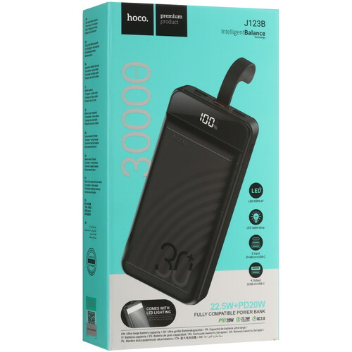 Купить Портативный аккумулятор Hoco J123B черный  5475245. Характеристики, отзывы и цены в Донецке