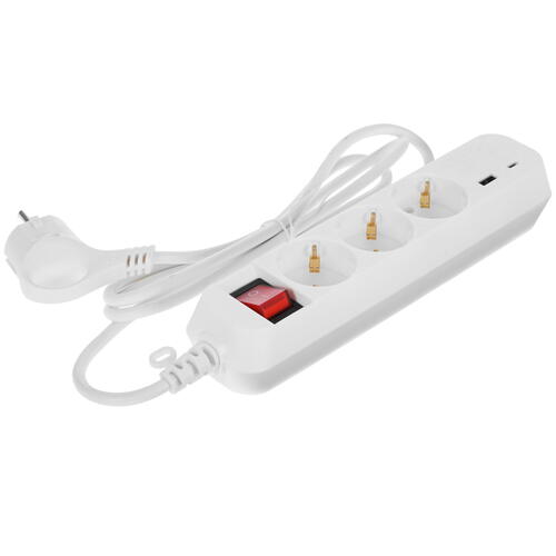 Купить Удлинитель ЭРА UB-3es-1.5m-USB белый  5400648. Характеристики, отзывы и цены в Донецке