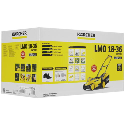 Купить Газонокосилка аккумуляторная Karcher LMO 18-36 Battery Battery Power 18V  5300141. Характеристики, отзывы и цены в Донецке