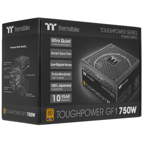 Купить Блок питания Thermaltake Toughpower GF1 750W [PS-TPD-0750FNFAGE-1] черный  4854629. Характеристики, отзывы и цены в Донецке