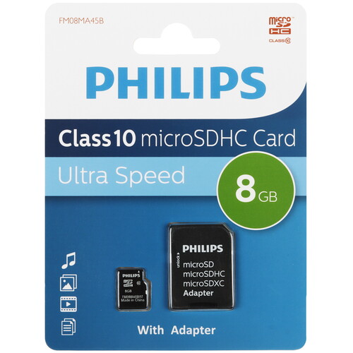 Купить Карта памяти Philips microSDHC 8 ГБ [FM08MA45B/97]  5463011. Характеристики, отзывы и цены в Донецке
