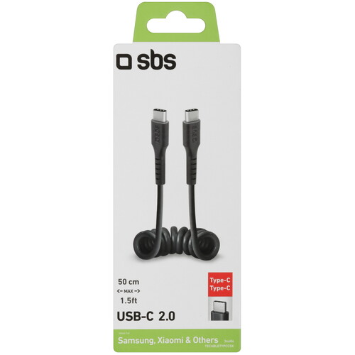 Купить Кабель витой SBS USB Type-C - USB Type-C черный 0.5 м, 0.17 м  5471875. Характеристики, отзывы и цены в Донецке