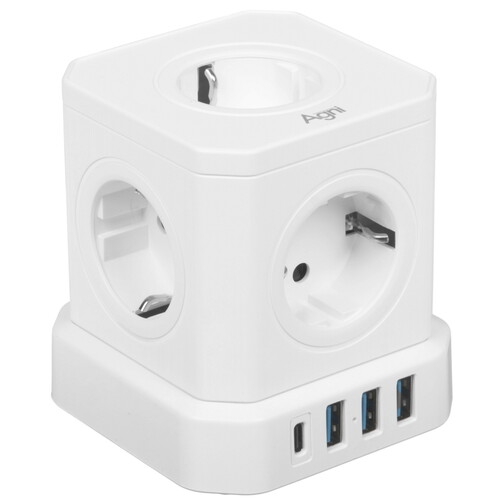 Купить Сетевой фильтр AGNI TP-VE4U5E-C белый  9289303. Характеристики, отзывы и цены в Донецке