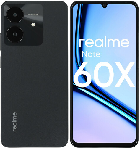 Купить 6.74" Смартфон realme Note 60x 64 ГБ черный  5606558. Характеристики, отзывы и цены в Донецке
