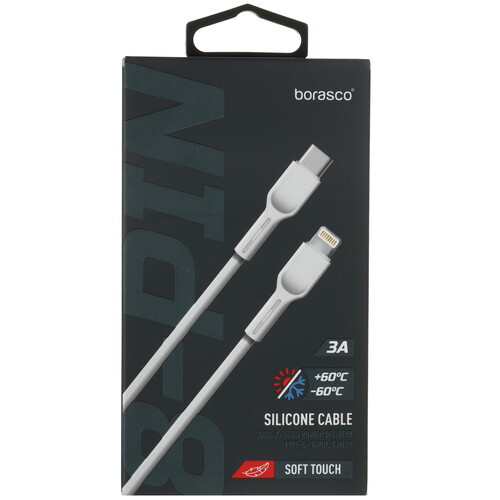Купить Кабель питания круглый BoraSCO Lightning 8-pin - USB Type-C белый 1 м  5641711. Характеристики, отзывы и цены в Донецке
