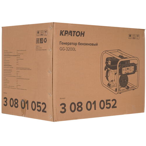 Купить Электрогенератор   бензиновый Кратон GG-3200L  9057754. Характеристики, отзывы и цены в Донецке
