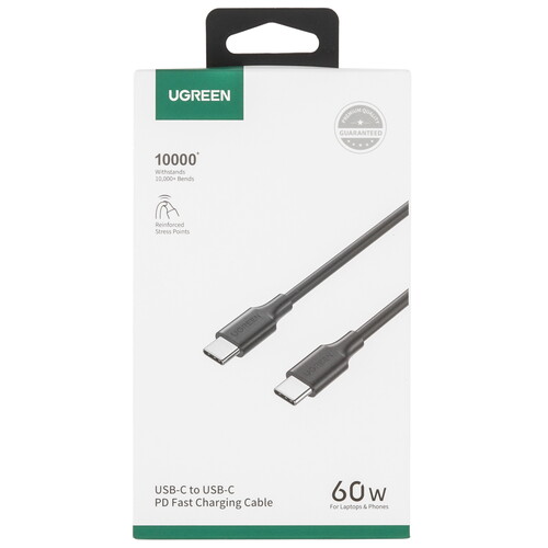 Купить Кабель круглый Ugreen USB Type-C - USB Type-C черный 0.5 м  5478787. Характеристики, отзывы и цены в Донецке