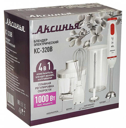 Купить Блендер погружной Аксинья КС-320В белый  9050509. Характеристики, отзывы и цены в Донецке