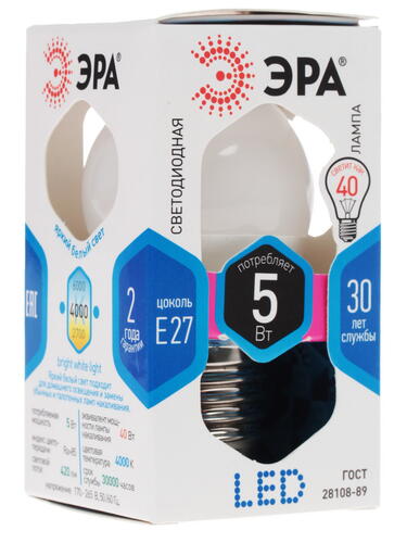 Купить Лампа светодиодная ЭРА LED smd P45-5w-840-E27  1089129. Характеристики, отзывы и цены в Донецке