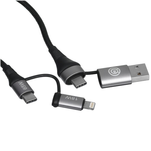 Купить Кабель круглый ВСЕГАЗИН Lightning 8-pin, USB Type-C - USB 2.0 Type-A черный 1 м  5482474. Характеристики, отзывы и цены в Донецке