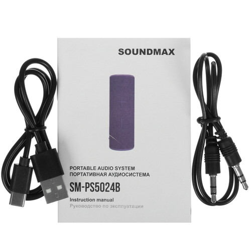 Купить Портативная колонка Soundmax SM-PS5024B, фиолетовый  5466948. Характеристики, отзывы и цены в Донецке