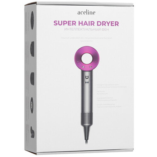 Купить Фен Aceline Super Hair Dryer серый/розовый  9089831. Характеристики, отзывы и цены в Донецке