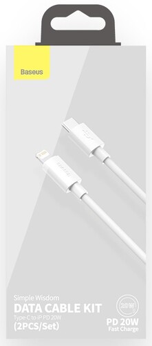 Купить Кабель круглый Baseus Lightning 8-pin - USB Type-C белый 1.5 м  5627693. Характеристики, отзывы и цены в Донецке
