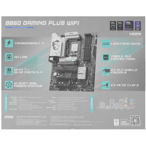 Купить Материнская плата MSI B860 GAMING PLUS WIFI  5618744. Характеристики, отзывы и цены в Донецке