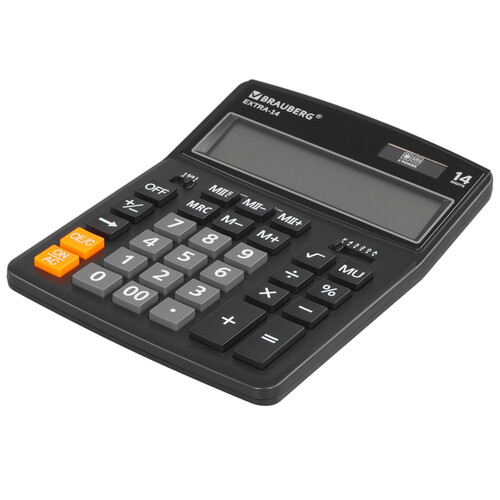 Купить Калькулятор бухгалтерский Brauberg EXTRA-14-BK  5044575. Характеристики, отзывы и цены в Донецке
