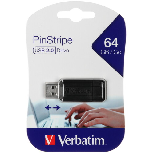 Купить Память USB Flash 64 ГБ Verbatim Pinstripe [49065]  5485261. Характеристики, отзывы и цены в Донецке