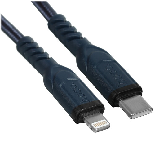 Купить Кабель круглый Hoco Lightning 8-pin - USB Type-C синий 1 м  5475070. Характеристики, отзывы и цены в Донецке