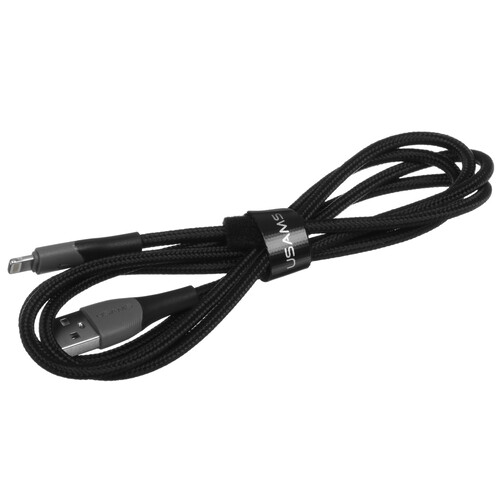 Купить Кабель круглый USAMS Lightning 8-pin - USB 2.0 Type-A черный 1 м  5480403. Характеристики, отзывы и цены в Донецке