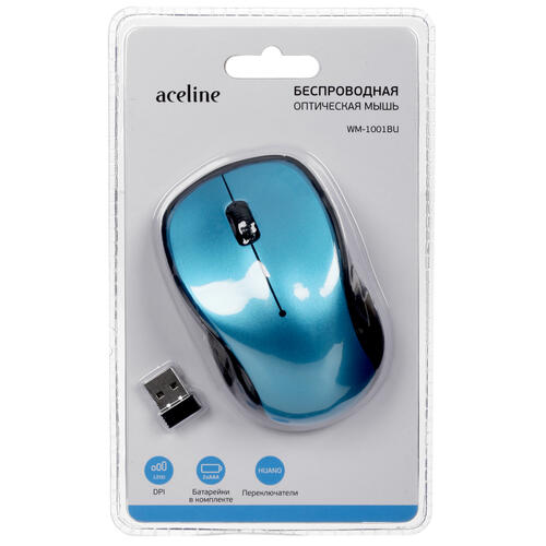 Купить Мышь беспроводная Aceline WM-1001BU  голубой  1359477. Характеристики, отзывы и цены в Донецке