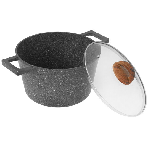 Купить Кастрюля Helper GRANIT G7550 5 л 24 см серый  9227271. Характеристики, отзывы и цены в Донецке