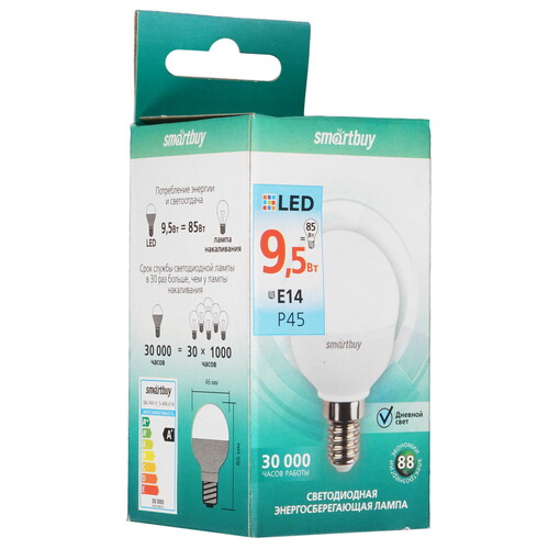 Купить Лампа светодиодная Smartbuy SBL-P45-9_5-40K-E14  9105001. Характеристики, отзывы и цены в Донецке