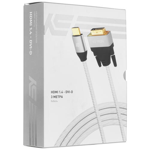Купить Кабель  KEYRON HDMI - DVI-D, 3 м  5027692. Характеристики, отзывы и цены в Донецке