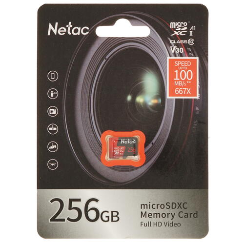 Купить Карта памяти Netac microSDXC 256 ГБ [NT02P500PRO-256G-S]  4821305. Характеристики, отзывы и цены в Донецке