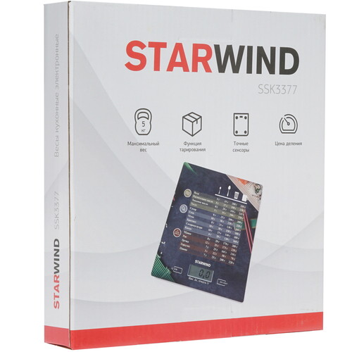 Купить Кухонные весы Starwind SSK3377 черный  8118726. Характеристики, отзывы и цены в Донецке
