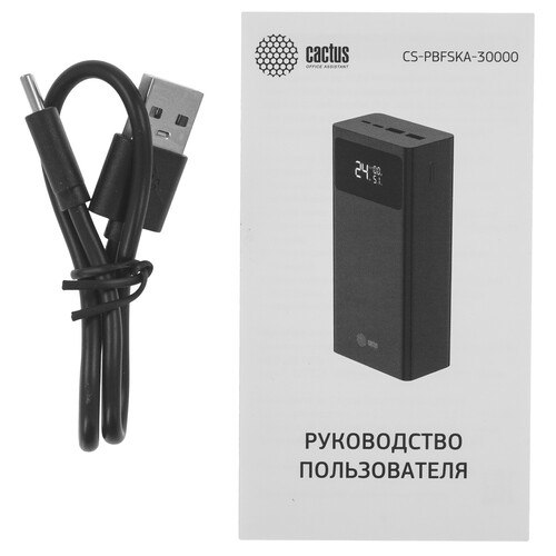 Купить Портативный аккумулятор Cactus CS-PBFSKA-30000 черный  9259524. Характеристики, отзывы и цены в Донецке