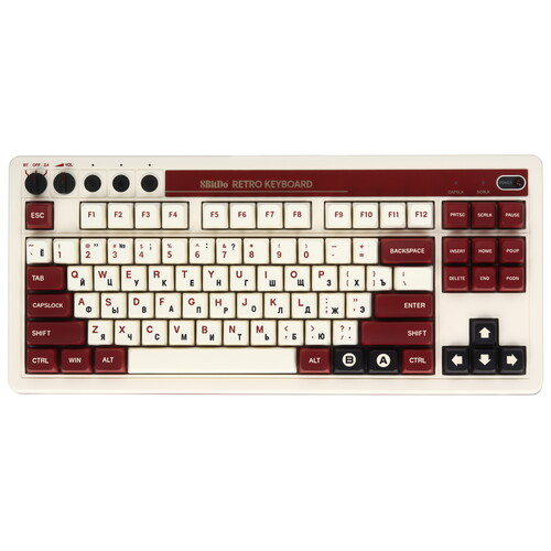 Купить Клавиатура проводная + беспроводная 8BitDo Retro Mechanical Keyboard - Fami Edition  5451163. Характеристики, отзывы и цены в Донецке