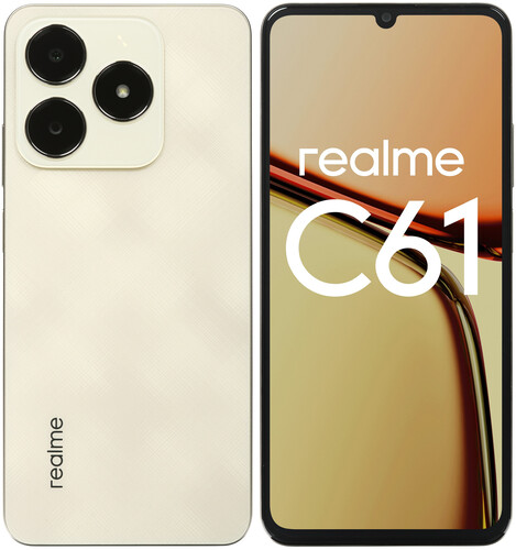 Купить 6.74" Смартфон realme C61 128 ГБ золотистый  5476427. Характеристики, отзывы и цены в Донецке