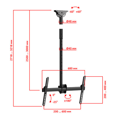 Купить Кронштейн для ТВ UNITEKI SNM3218C черный  9298833. Характеристики, отзывы и цены в Донецке