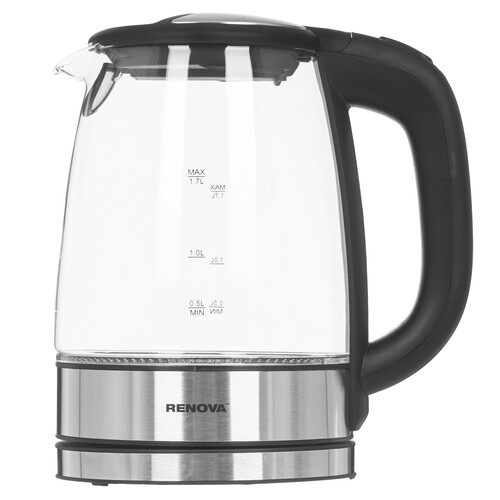 Купить Электрочайник Renova KT17G-01B серебристый  9207208. Характеристики, отзывы и цены в Донецке