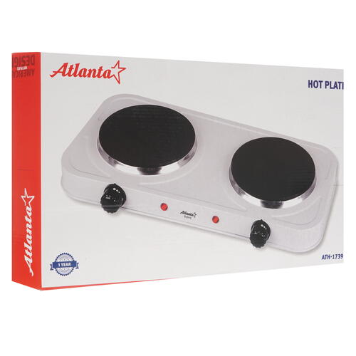 Купить Плита компактная электрическая Atlanta ATH-1739 белый  8158408. Характеристики, отзывы и цены в Донецке