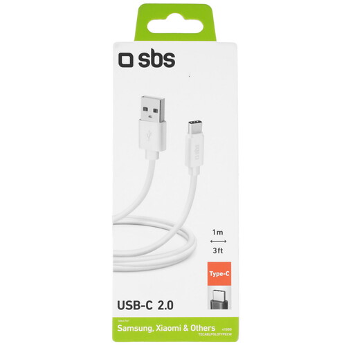 Купить Кабель круглый SBS USB Type-C - USB 2.0 Type-A белый 1 м  5617431. Характеристики, отзывы и цены в Донецке