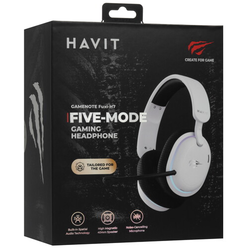 Купить Беспроводные/проводные наушники HAVIT FUXI-H7 белый 2025  9271077. Характеристики, отзывы и цены в Донецке