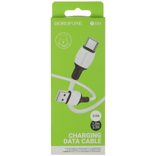 Купить Кабель круглый Borofone USB Type-C - USB 2.0 Type-A белый 1 м  5475020. Характеристики, отзывы и цены в Донецке