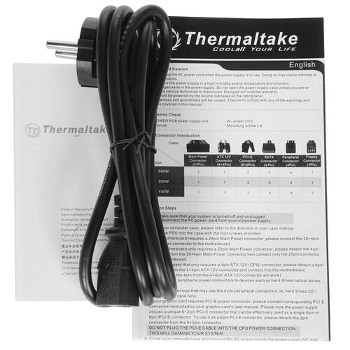Купить Блок питания Thermaltake Litepower RGB 550W  1341206. Характеристики, отзывы и цены в Донецке