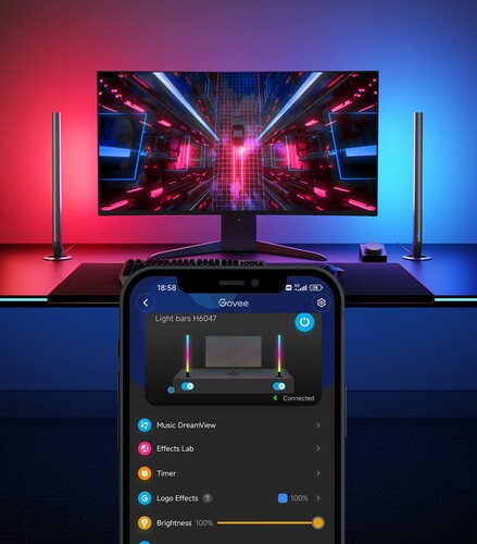 Купить Настольный светильник Govee Gaming Light Bars черный  5488123. Характеристики, отзывы и цены в Донецке