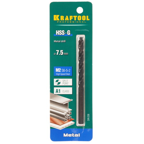 Купить Сверло спиральное KRAFTOOL 29651-7.5  9123295. Характеристики, отзывы и цены в Донецке